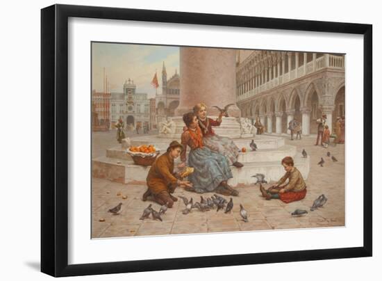 Pigeons of Venice-Antonio Paoletti-Framed Giclee Print