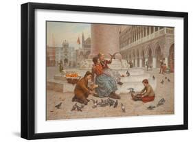 Pigeons of Venice-Antonio Paoletti-Framed Giclee Print