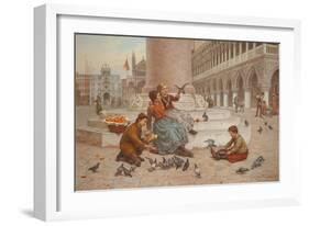 Pigeons of Venice-Antonio Paoletti-Framed Giclee Print