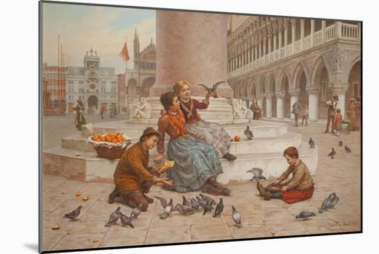 Pigeons of Venice-Antonio Paoletti-Mounted Giclee Print