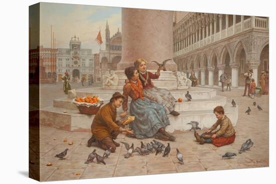 Pigeons of Venice-Antonio Paoletti-Stretched Canvas