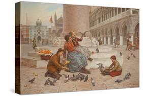 Pigeons of Venice-Antonio Paoletti-Stretched Canvas