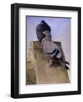 Pigeons on the Roof-Joseph Crawhall-Framed Premium Giclee Print