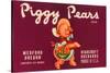 Piggy Pears Crate Label-null-Stretched Canvas
