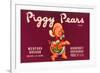 Piggy Pears Crate Label-null-Framed Premium Giclee Print