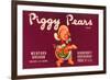 Piggy Pears Crate Label-null-Framed Premium Giclee Print