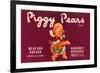 Piggy Pears Crate Label-null-Framed Premium Giclee Print