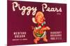 Piggy Pears Crate Label-null-Mounted Premium Giclee Print