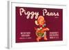 Piggy Pears Crate Label-null-Framed Art Print