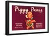 Piggy Pears Crate Label-null-Framed Art Print