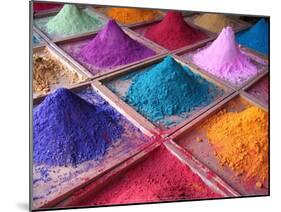 Pigments for Sale on Market Stall, Goa, India-Dan Brady-Mounted Art Print