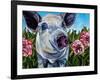 Pigs and Peonies-Kathryn Wronski-Framed Art Print