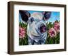 Pigs and Peonies-Kathryn Wronski-Framed Art Print