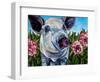 Pigs and Peonies-Kathryn Wronski-Framed Art Print