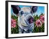 Pigs and Peonies-Kathryn Wronski-Framed Art Print