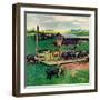 "Pigs Feeding,"September 1, 1946-Matt Clark-Framed Giclee Print