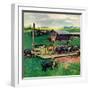 "Pigs Feeding,"September 1, 1946-Matt Clark-Framed Giclee Print