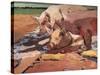 Pigs in Sunlight and Mud, 1981-Peter Wilson-Stretched Canvas