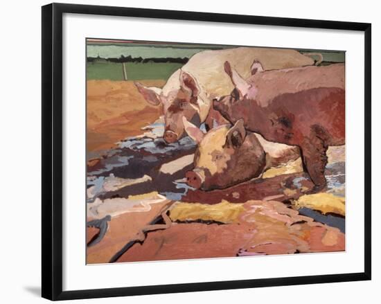 Pigs in Sunlight and Mud, 1981-Peter Wilson-Framed Giclee Print