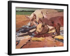 Pigs in Sunlight and Mud, 1981-Peter Wilson-Framed Giclee Print