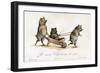 Pigs Playing with a Wheelbarrow-null-Framed Art Print