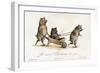 Pigs Playing with a Wheelbarrow-null-Framed Art Print