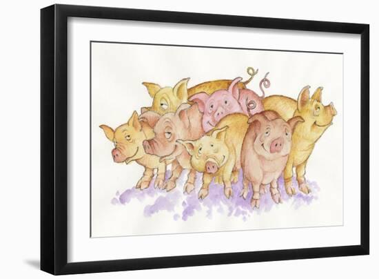Pigs-Bill Bell-Framed Giclee Print