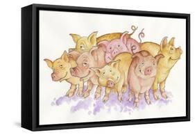 Pigs-Bill Bell-Framed Stretched Canvas