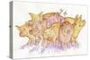 Pigs-Bill Bell-Stretched Canvas