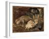 Pigsty, Nursery; Schweinekoben, Wochenstube, 1887 (Oil on Board)-Max Liebermann-Framed Giclee Print