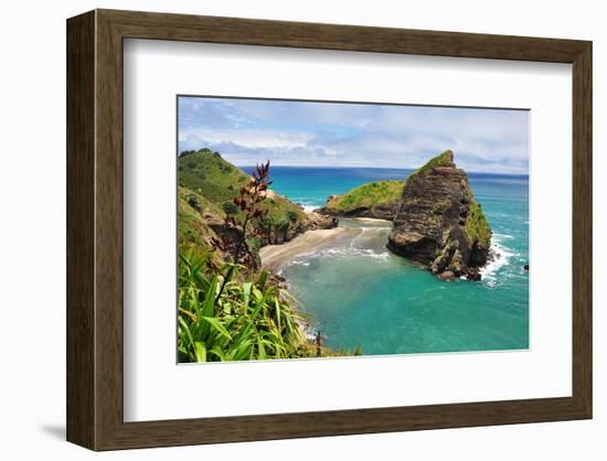 Piha Beach Auckland Newzealand-null-Framed Art Print