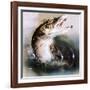 Pike Leaping-English School-Framed Giclee Print