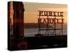 Pike Place Market and Puget Sound, Seattle, Washington State-Aaron McCoy-Stretched Canvas