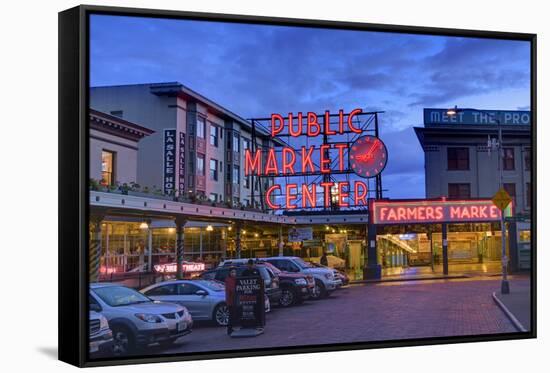 Pike Place Market, Seattle, Washington State, United States of America, North America-Richard Cummins-Framed Stretched Canvas