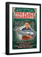 Pike Place Market - Seattle, Washington-Lantern Press-Framed Art Print