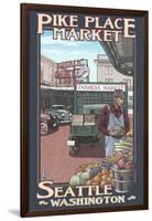 Pike Place Market, Seattle, Washington-Lantern Press-Framed Art Print