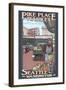 Pike Place Market, Seattle, Washington-Lantern Press-Framed Art Print