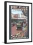 Pike Place Market, Seattle, Washington-Lantern Press-Framed Art Print