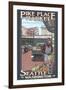 Pike Place Market, Seattle, Washington-Lantern Press-Framed Art Print