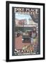 Pike Place Market, Seattle, Washington-Lantern Press-Framed Art Print