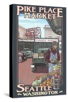 Pike Place Market, Seattle, Washington-Lantern Press-Stretched Canvas