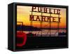 Pike Place Market Sign, Seattle, Washington, USA-Lawrence Worcester-Framed Stretched Canvas