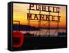 Pike Place Market Sign, Seattle, Washington, USA-Lawrence Worcester-Framed Stretched Canvas