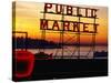 Pike Place Market Sign, Seattle, Washington, USA-Lawrence Worcester-Stretched Canvas