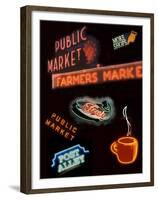 Pike Place Market Signs, Seattle, Washington, USA-Jamie & Judy Wild-Framed Premium Photographic Print
