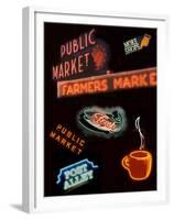 Pike Place Market Signs, Seattle, Washington, USA-Jamie & Judy Wild-Framed Premium Photographic Print