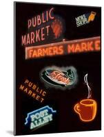 Pike Place Market Signs, Seattle, Washington, USA-Jamie & Judy Wild-Mounted Photographic Print