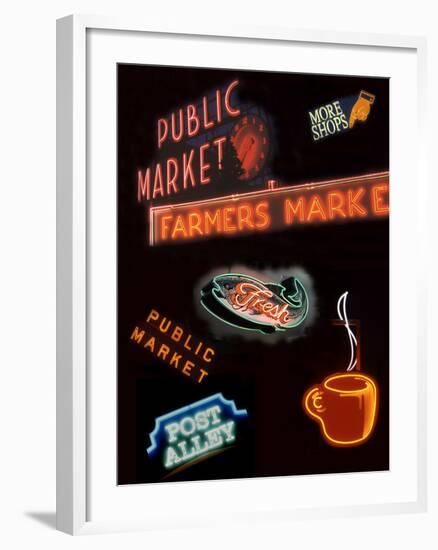 Pike Place Market Signs, Seattle, Washington, USA-Jamie & Judy Wild-Framed Photographic Print