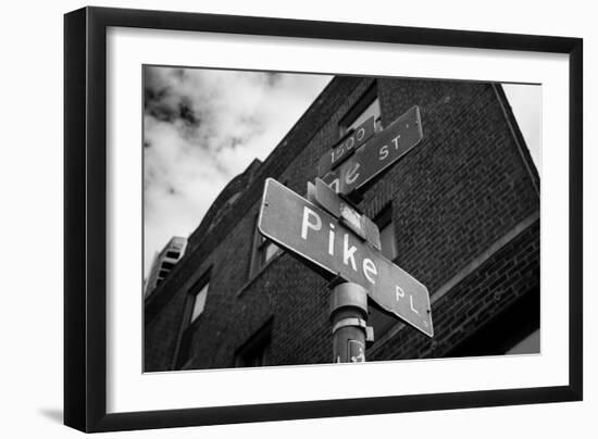 Pike Place Seattle B W-Steve Gadomski-Framed Photographic Print