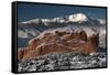 Pike's Peak and the Gardern of the Gods-bcoulter-Framed Stretched Canvas